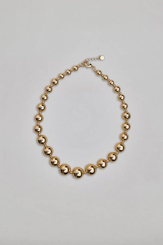 Bead Necklace Gold Big