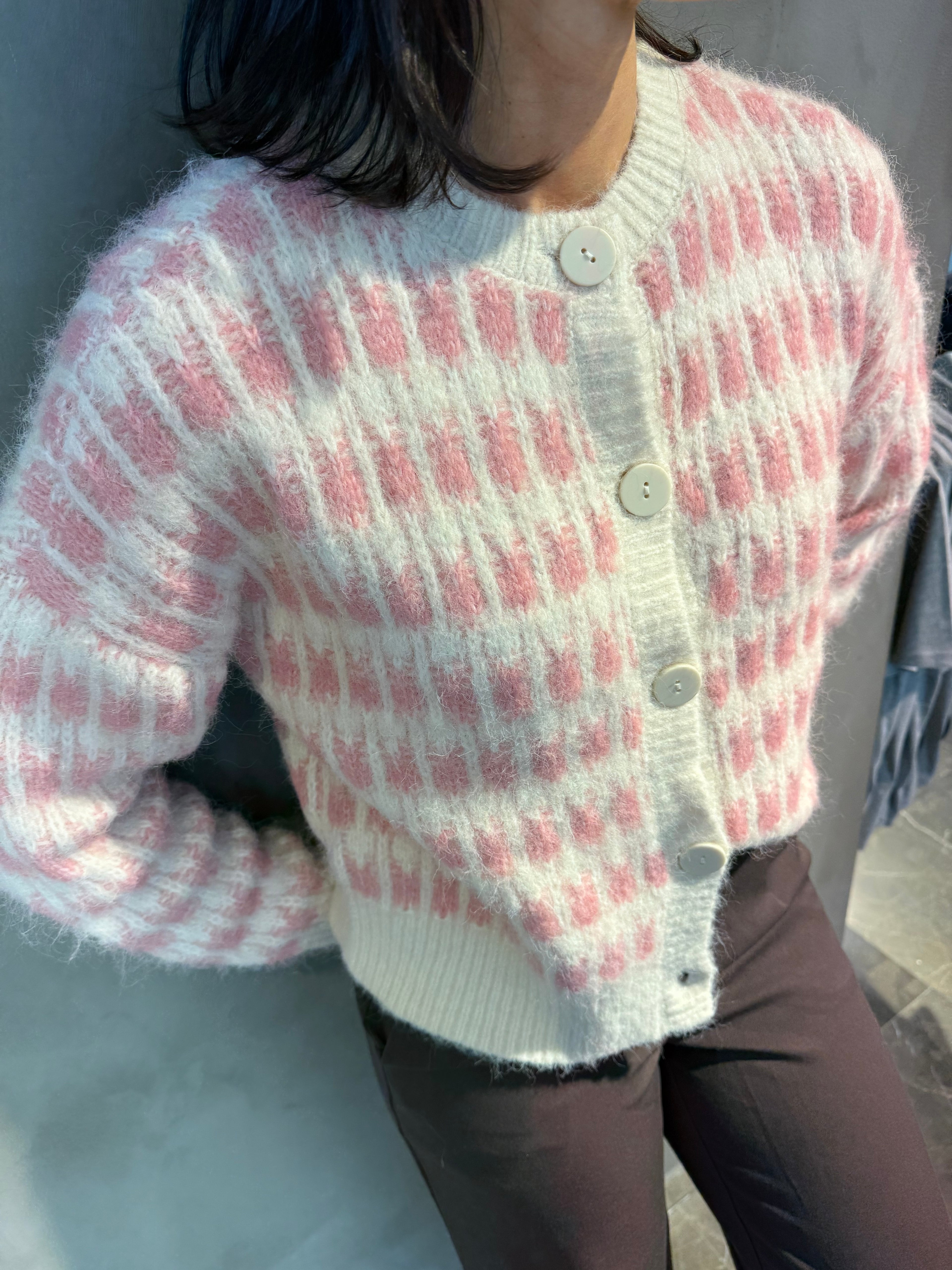 VMLISA LS O-NECK CARDIGAN ROSE