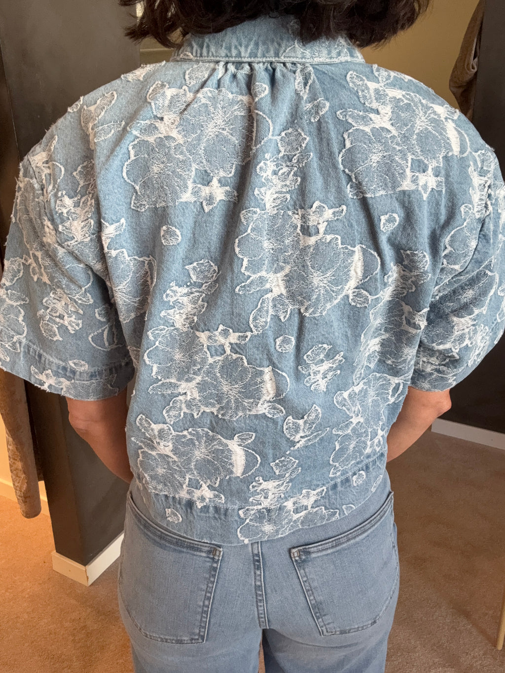 ONLCLEO-AUDE SS JAQUARD DNM SHIRT