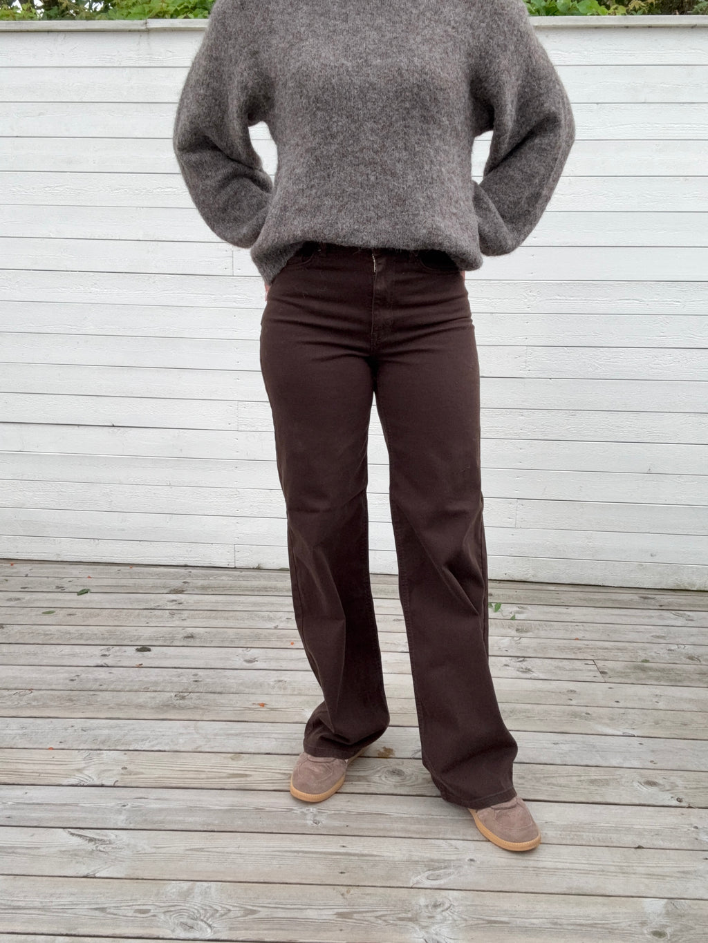 ONLMADISON BLUSH HW WIDE DARK BROWN DENIM