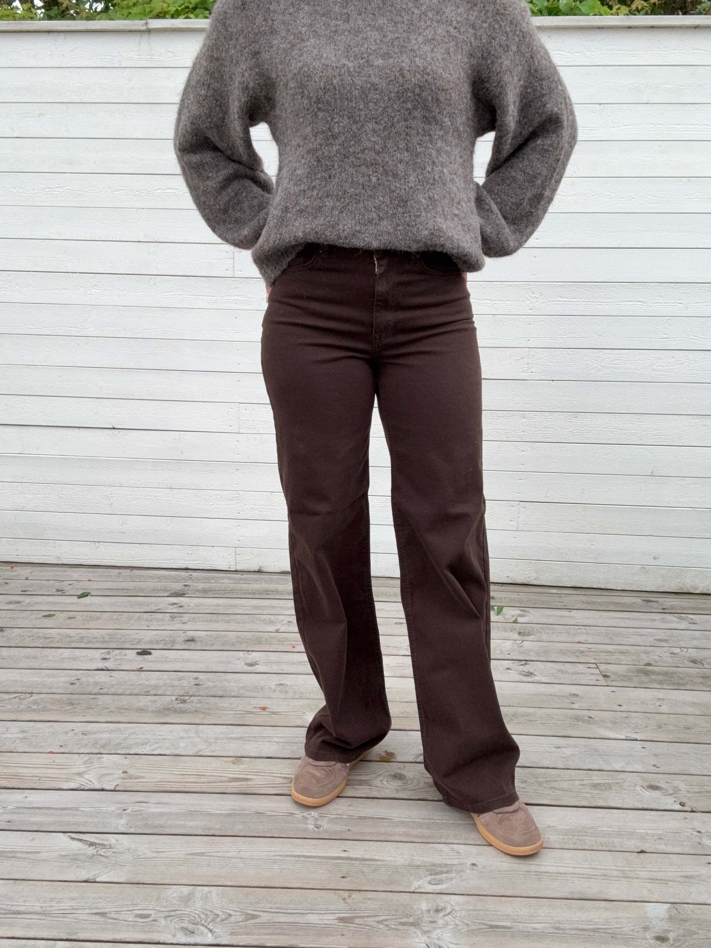 ONLMADISON BLUSH HW WIDE DARK BROWN DENIM