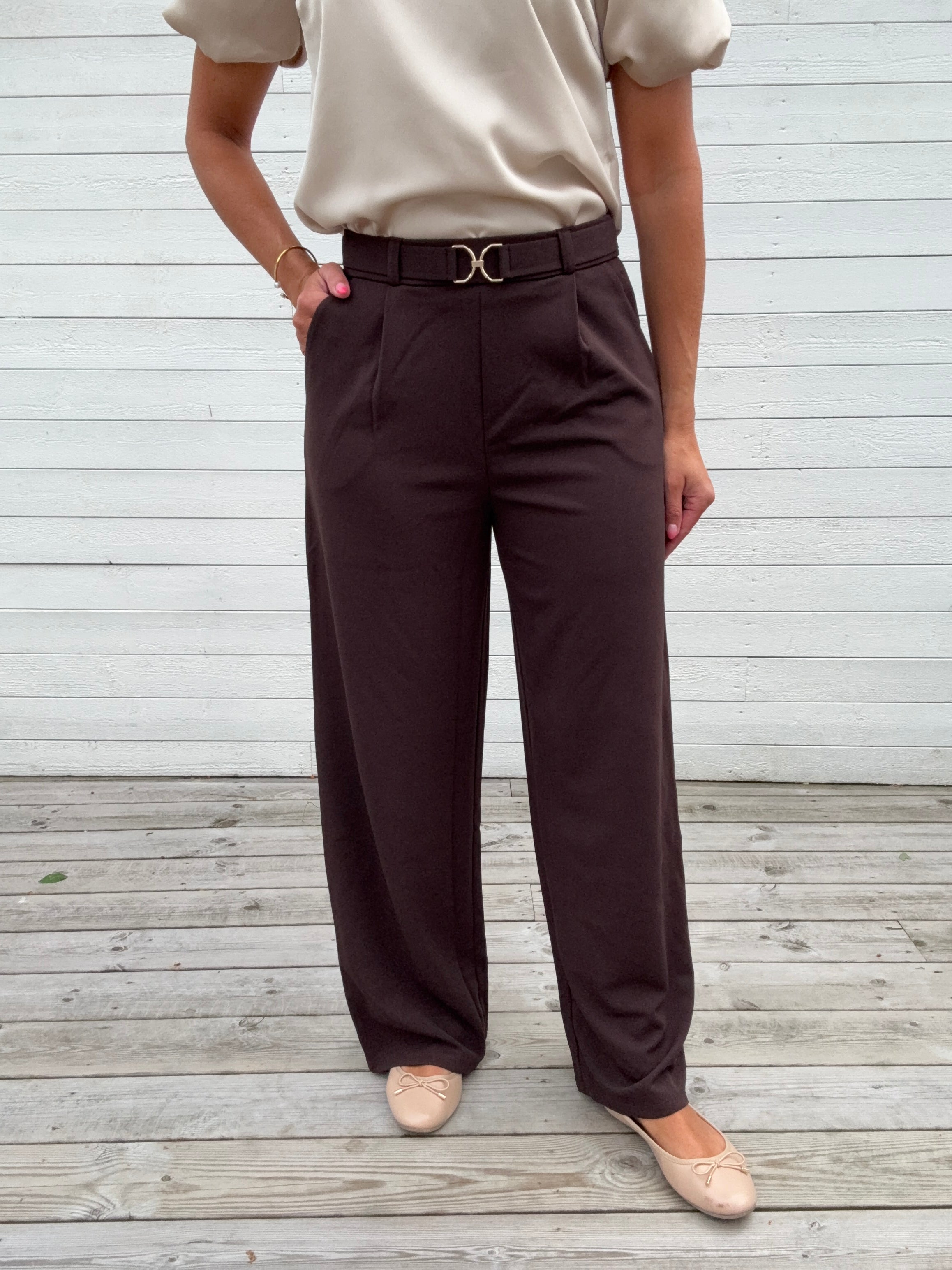 JDYGEGGO LIFE BELT PANT CHOCOLATE TORTE