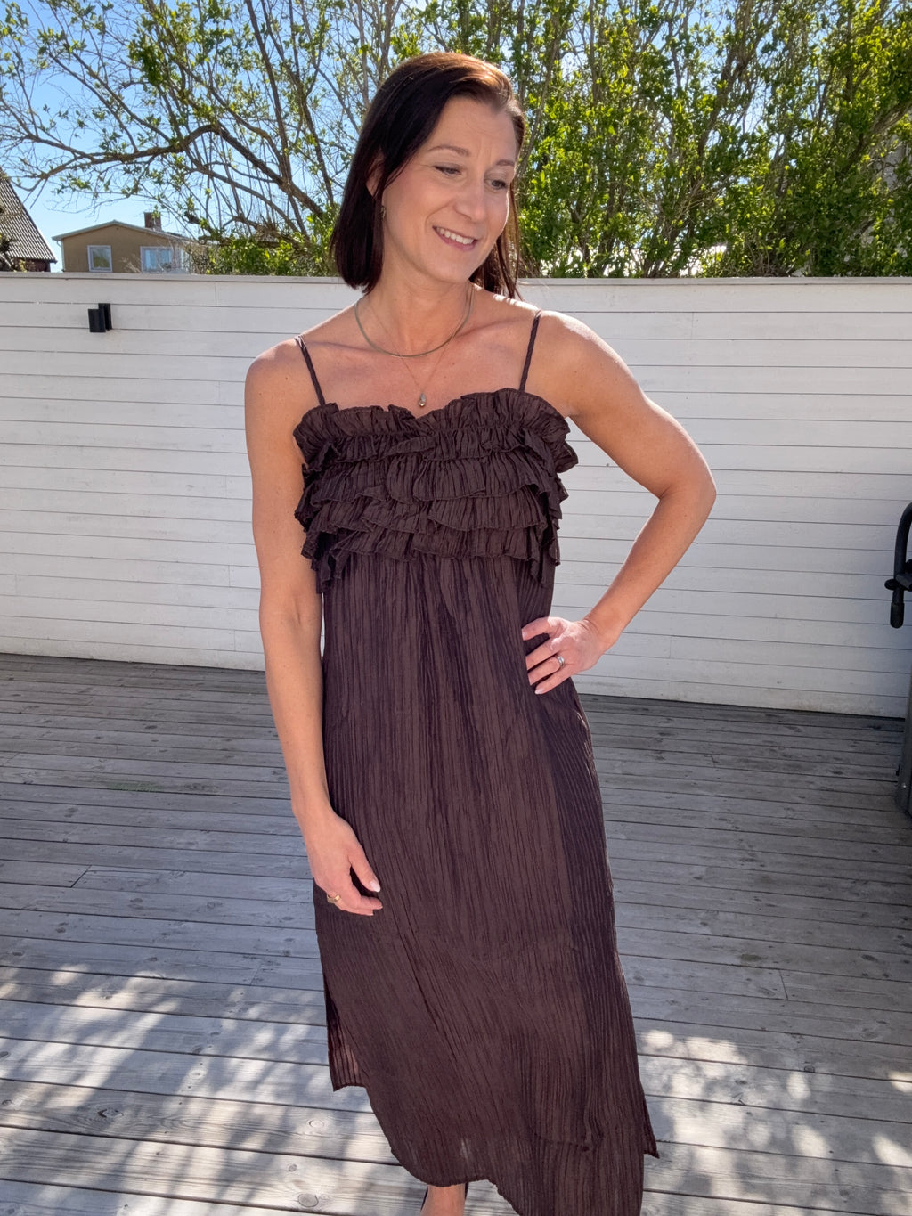 OBJLYNE S/L RE LONG DRESS