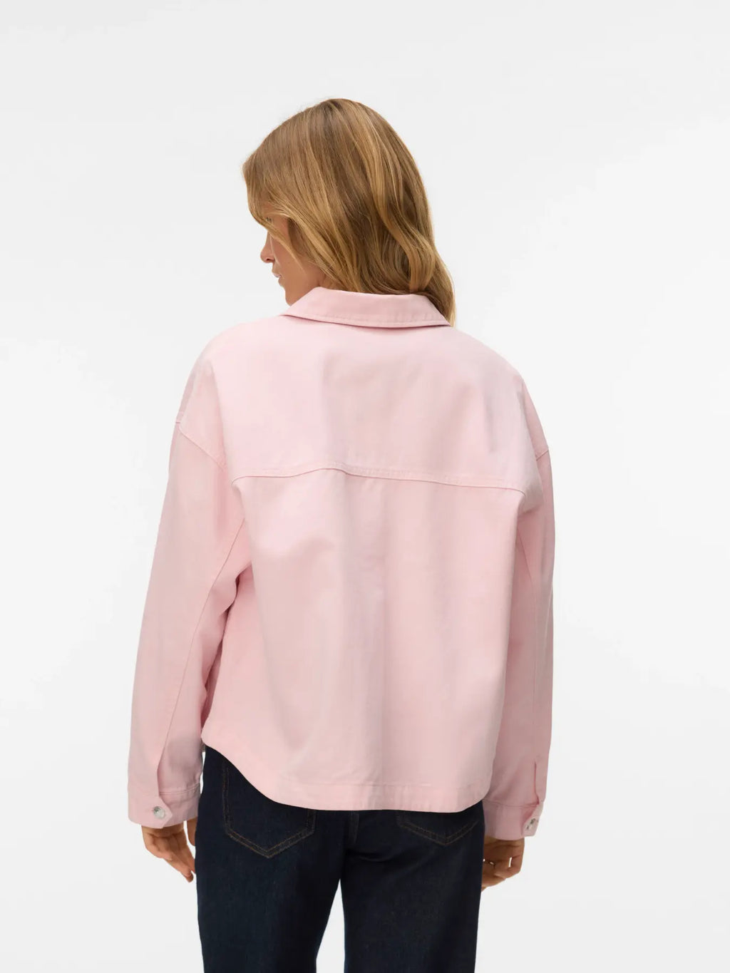 VMJAMIE LS DENIM SHACKET PINK