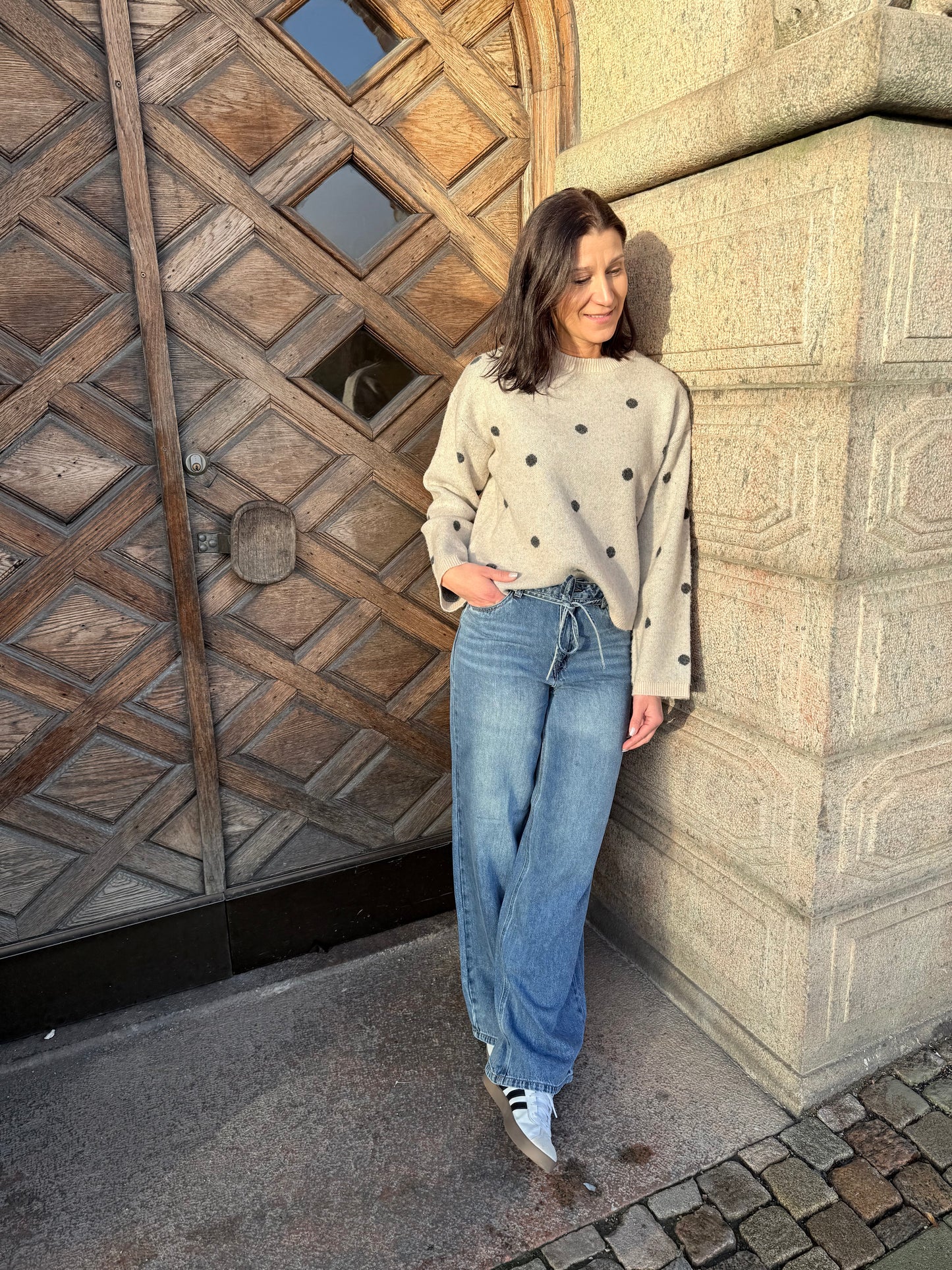 OBJDOTSY L/S  KNIT PULLOVER