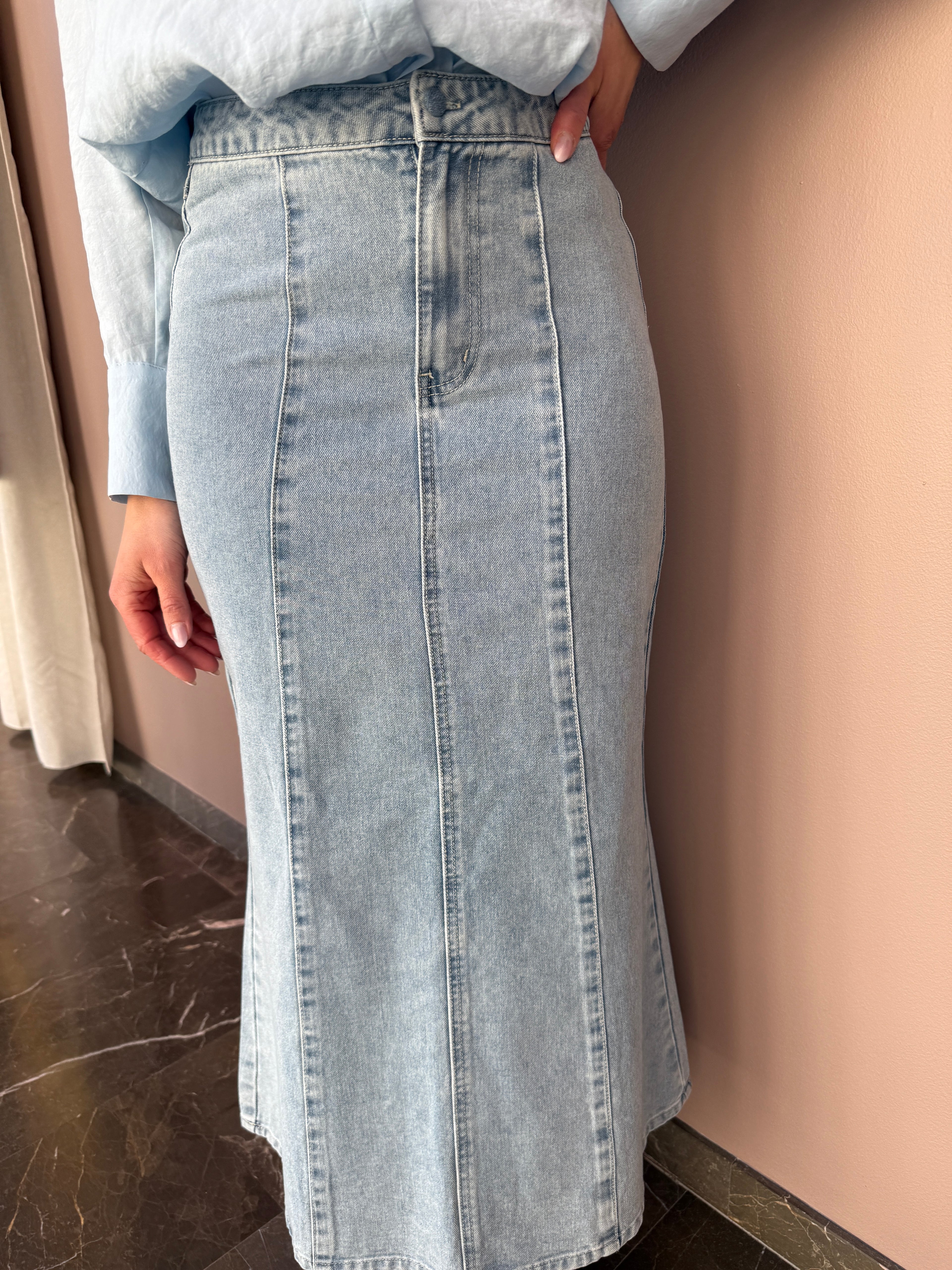 AWIRIS HR ANK MERMAID DENIM SKIRT