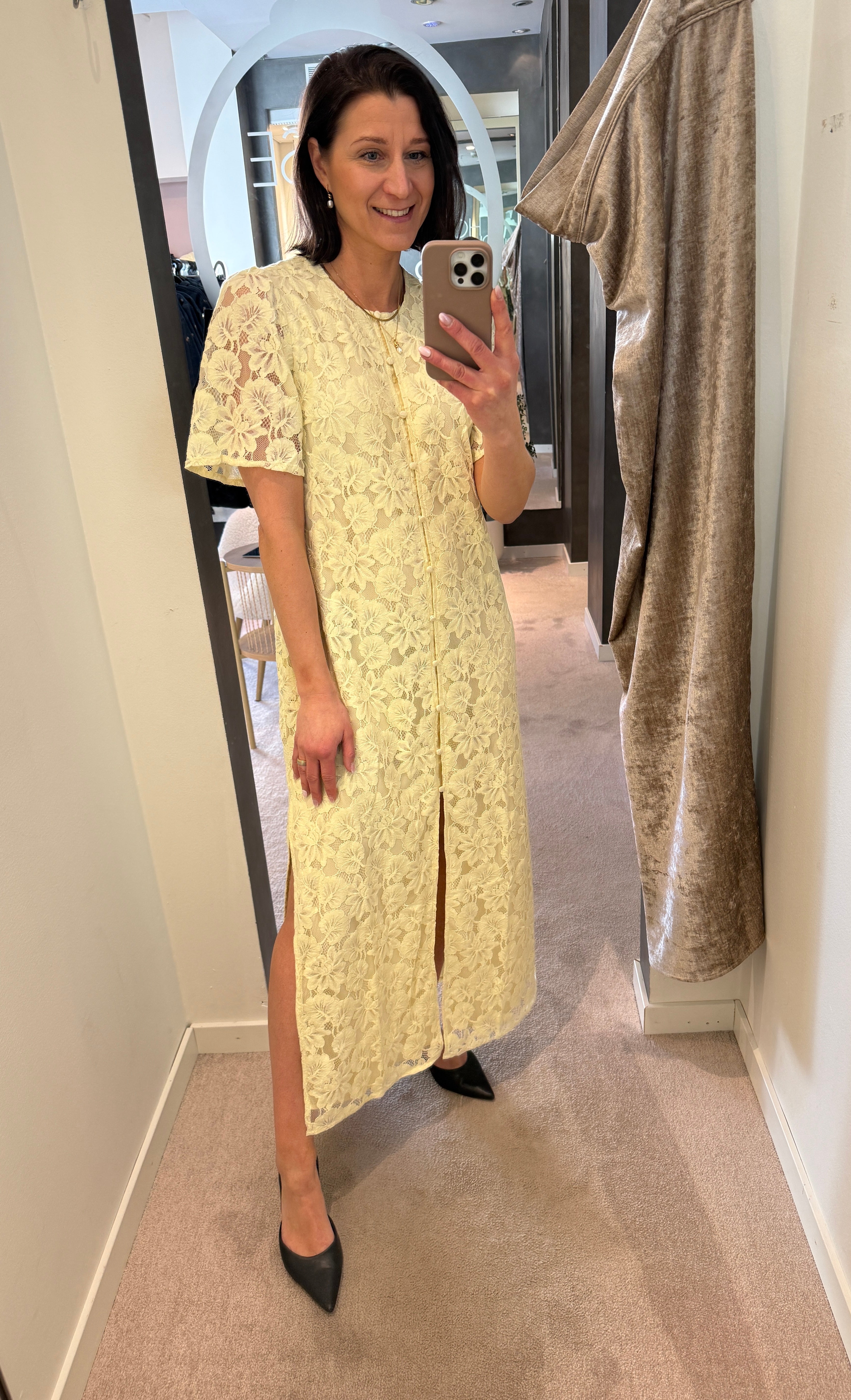 VIMALA 2/4 SLEEVE LACE DRESS
