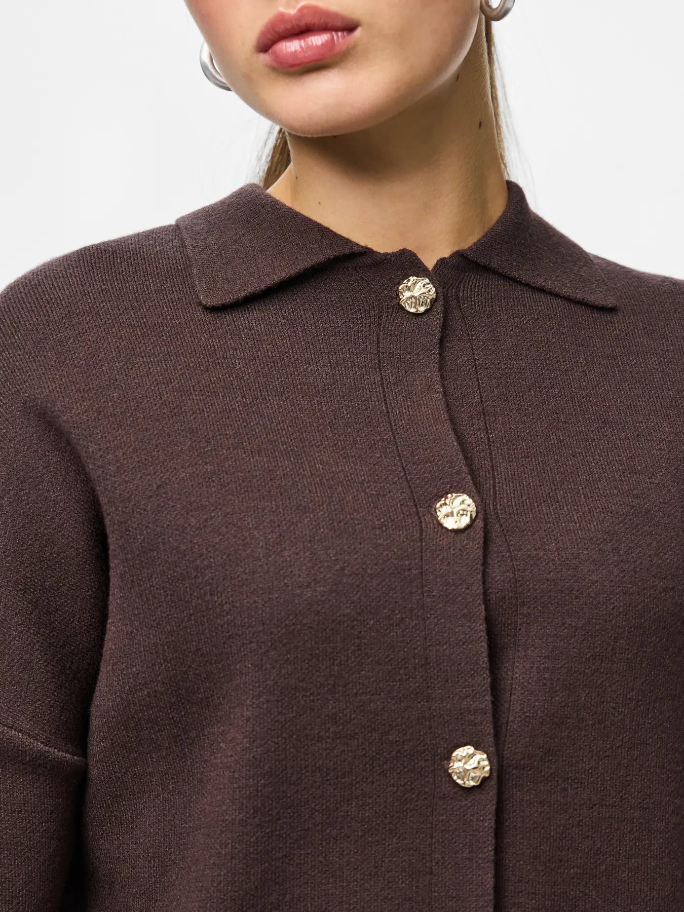 PCJASSY LS POLO KNIT CARDIGAN