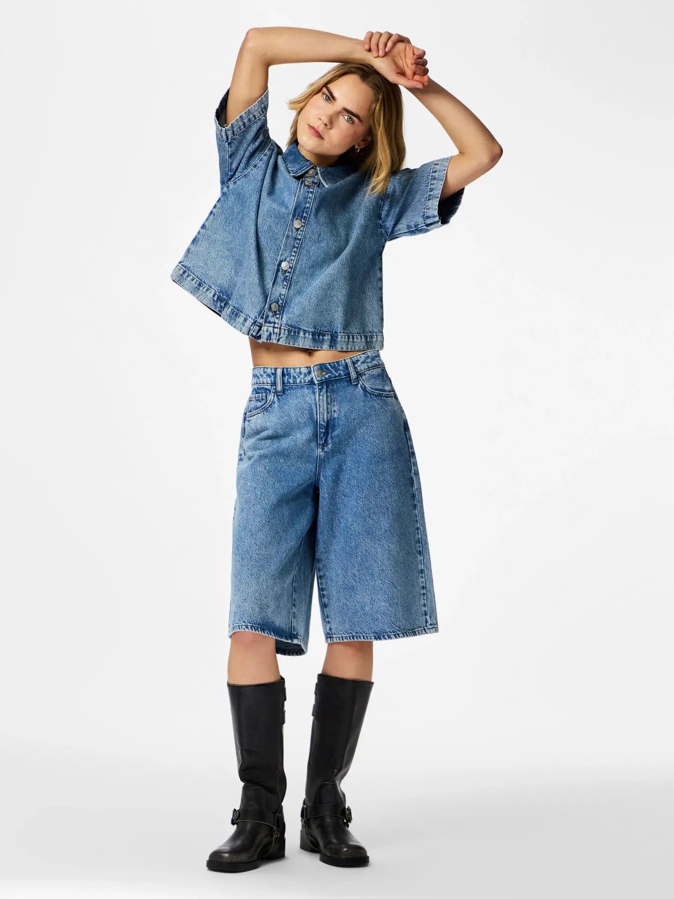 PCSKY MW DENIM JORTS MBD