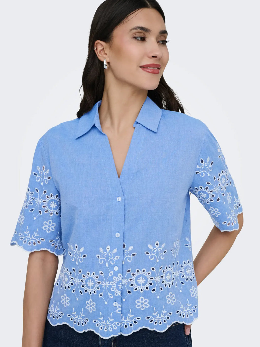 JDYMARINA 2/4 EMBROIDERY SHIRT