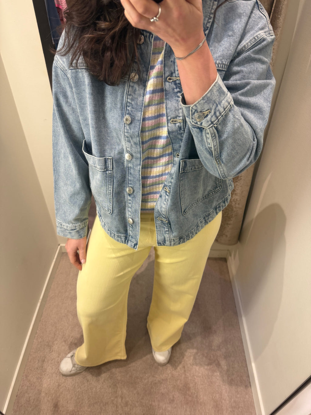 VMJAMIE LS DENIM SHACKET LIGHT BLUE DENIM