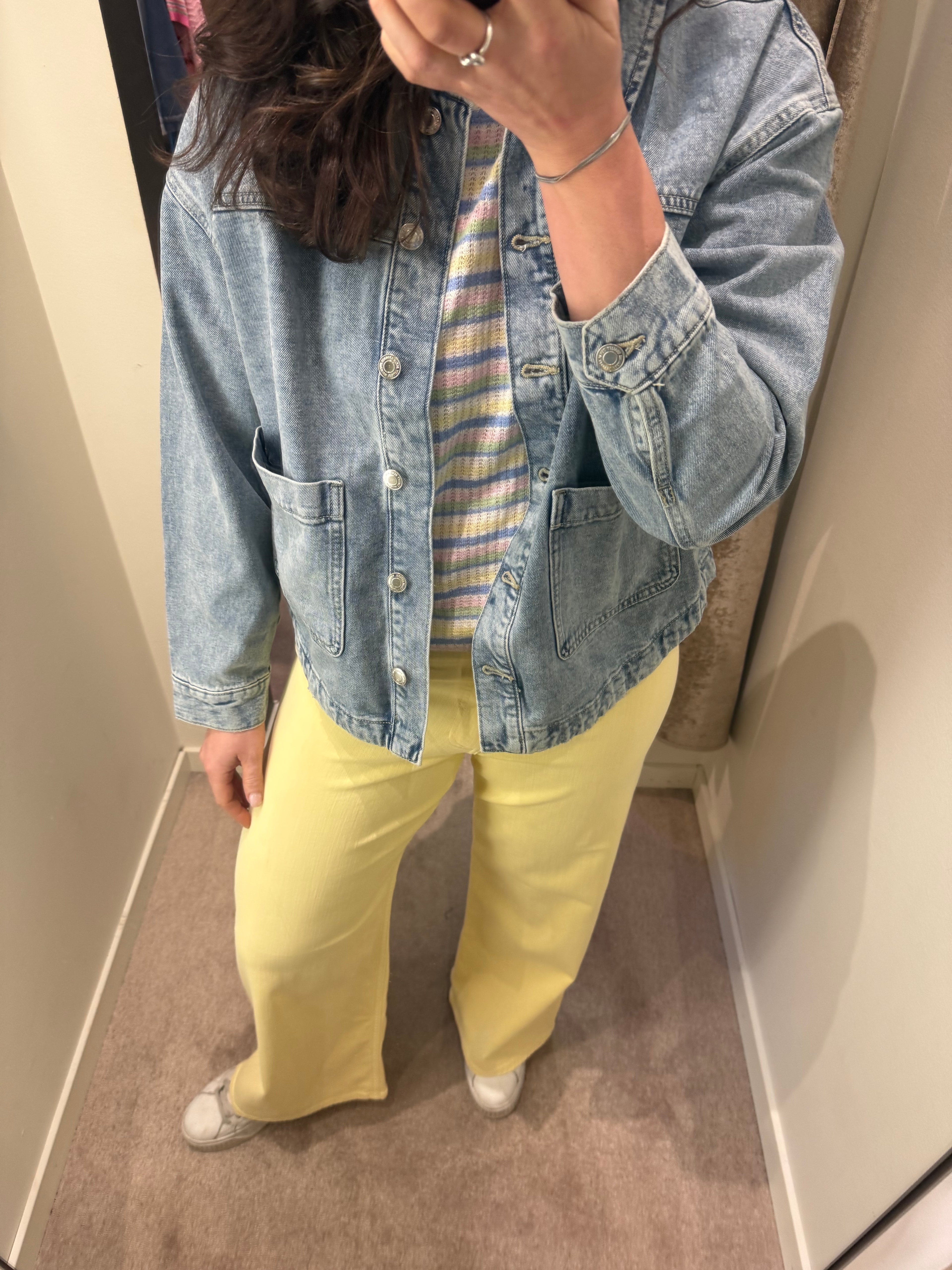 VMJAMIE LS DENIM SHACKET LIGHT BLUE DENIM