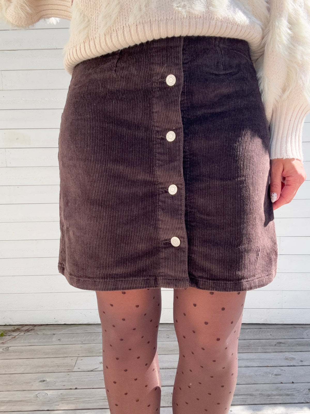 VMETTA SHORT CORD SKIRT-COCOLATE TORTE