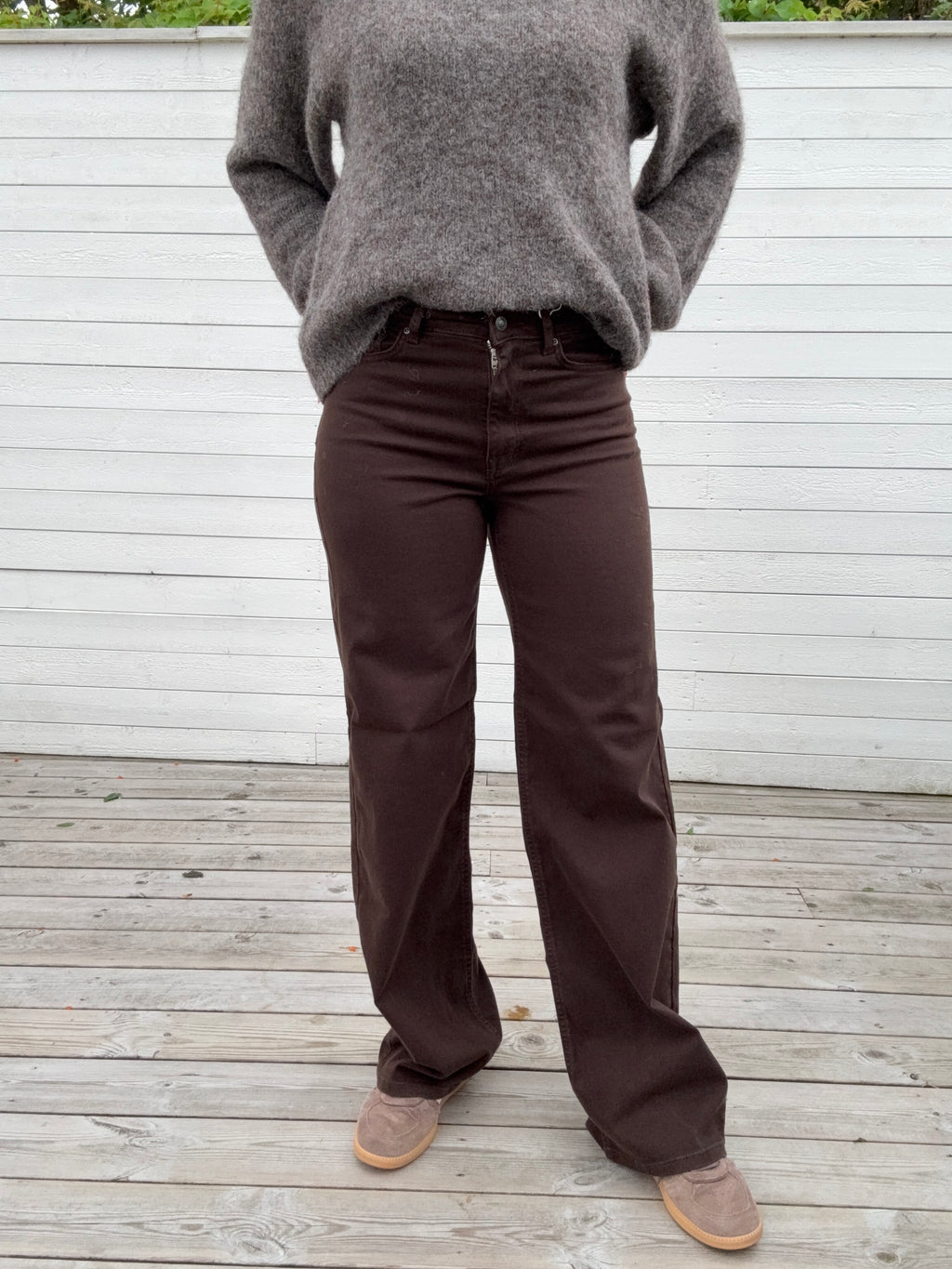 ONLMADISON BLUSH HW WIDE DARK BROWN DENIM