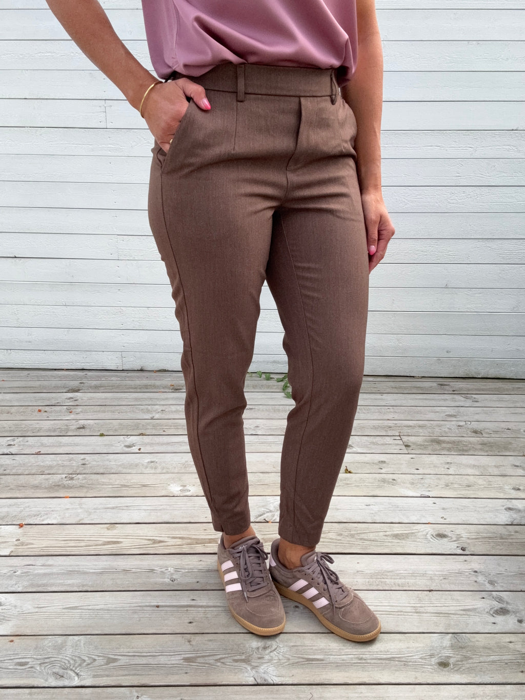 OBJLISA SLIM PANT CARAFE MELANGE