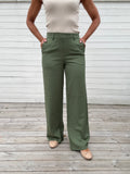OBJLISA WIDE PANT BRONZE GREEN