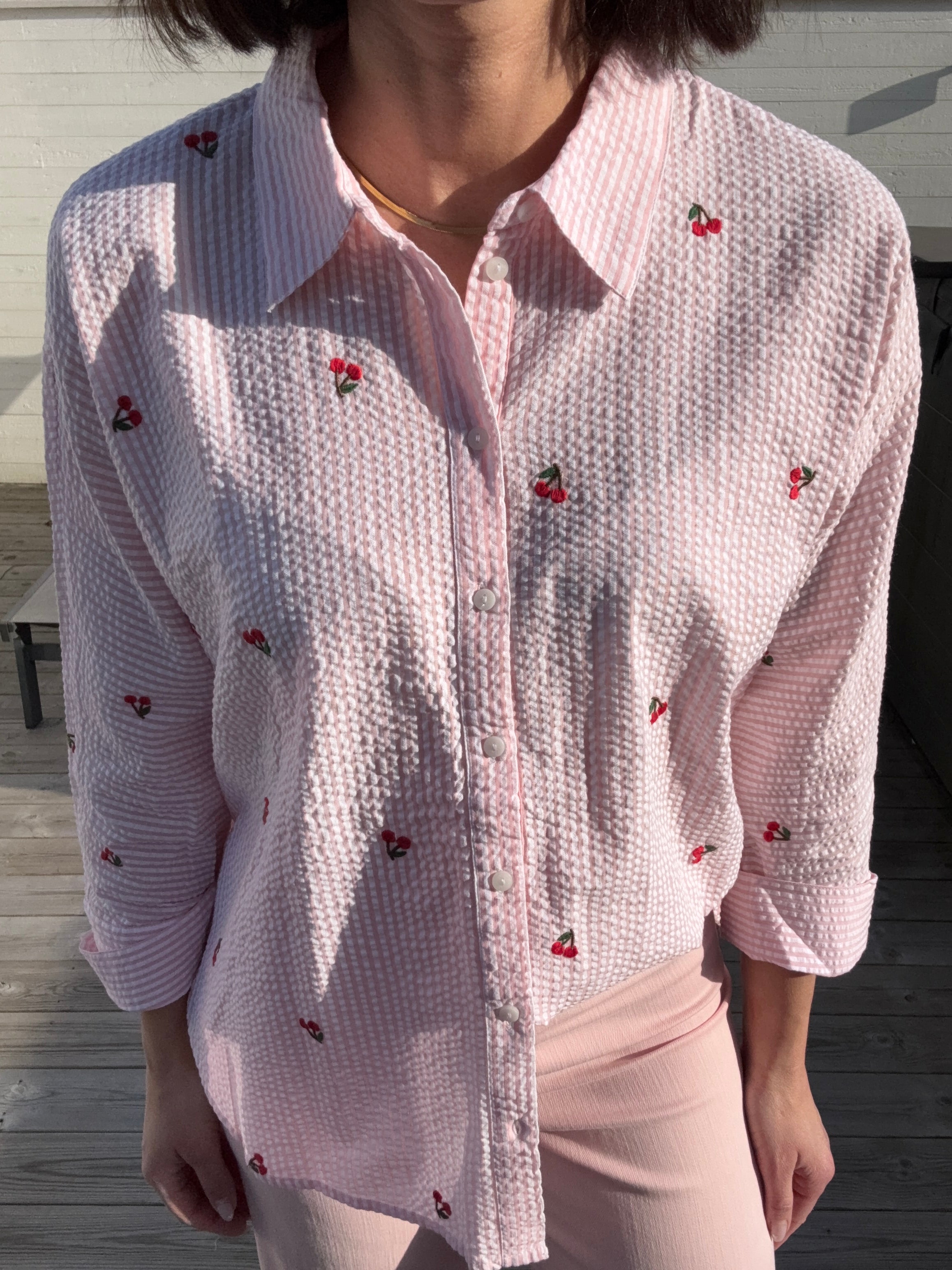 ONLNEW LINA GRACE L/S CHERRY SHIRT