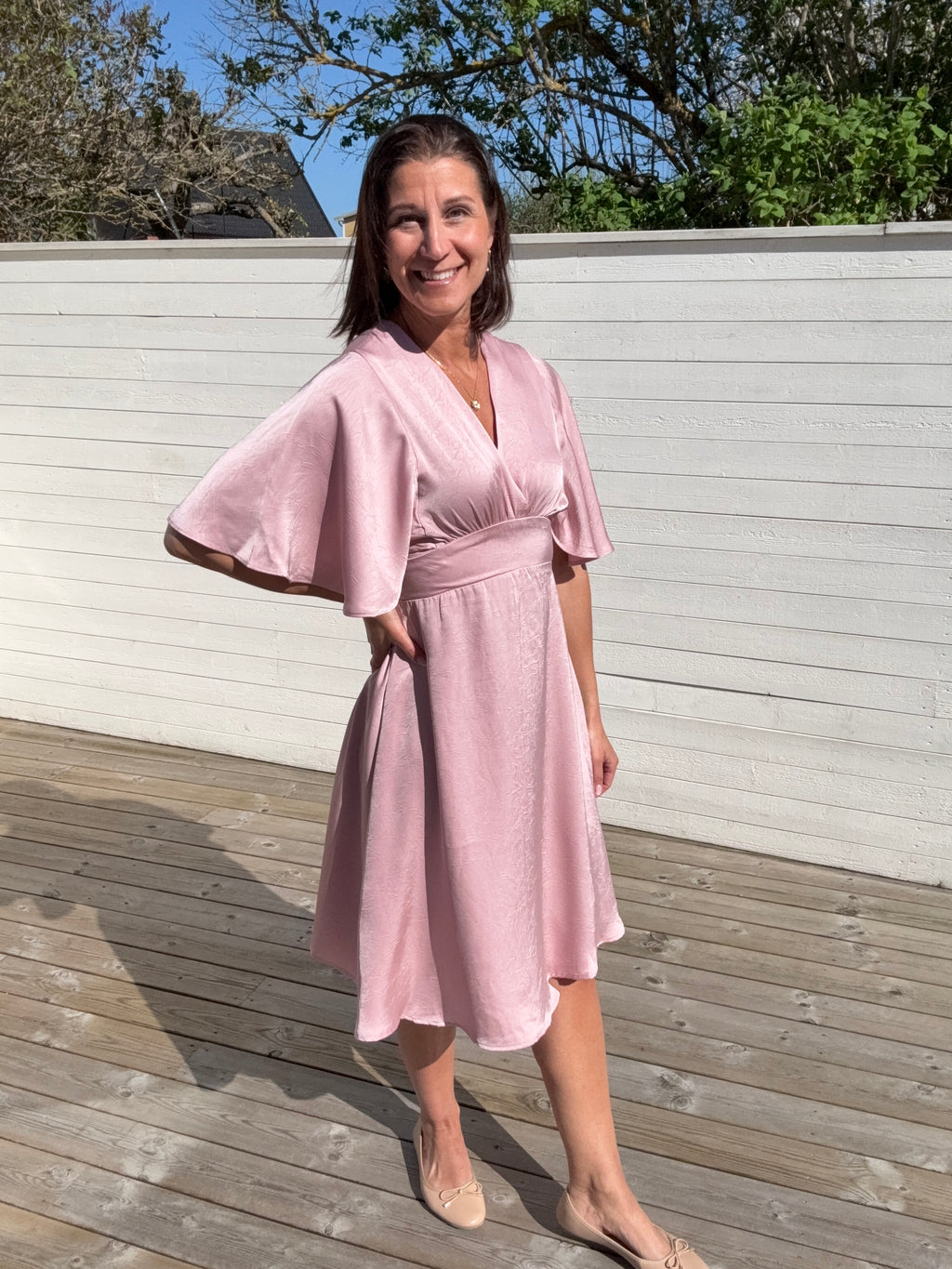 GISELA SHORT DRESS- LIGHT ROSE