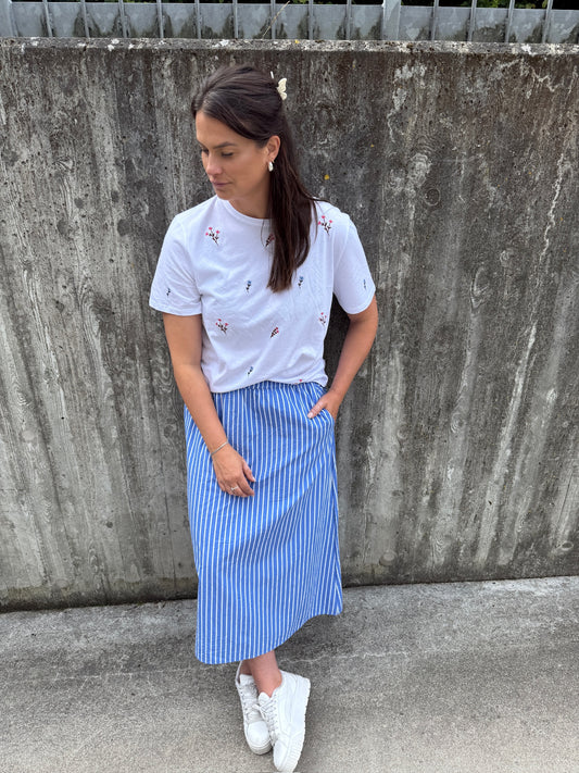 PGRUNA STRIPED MIDI SKIRT