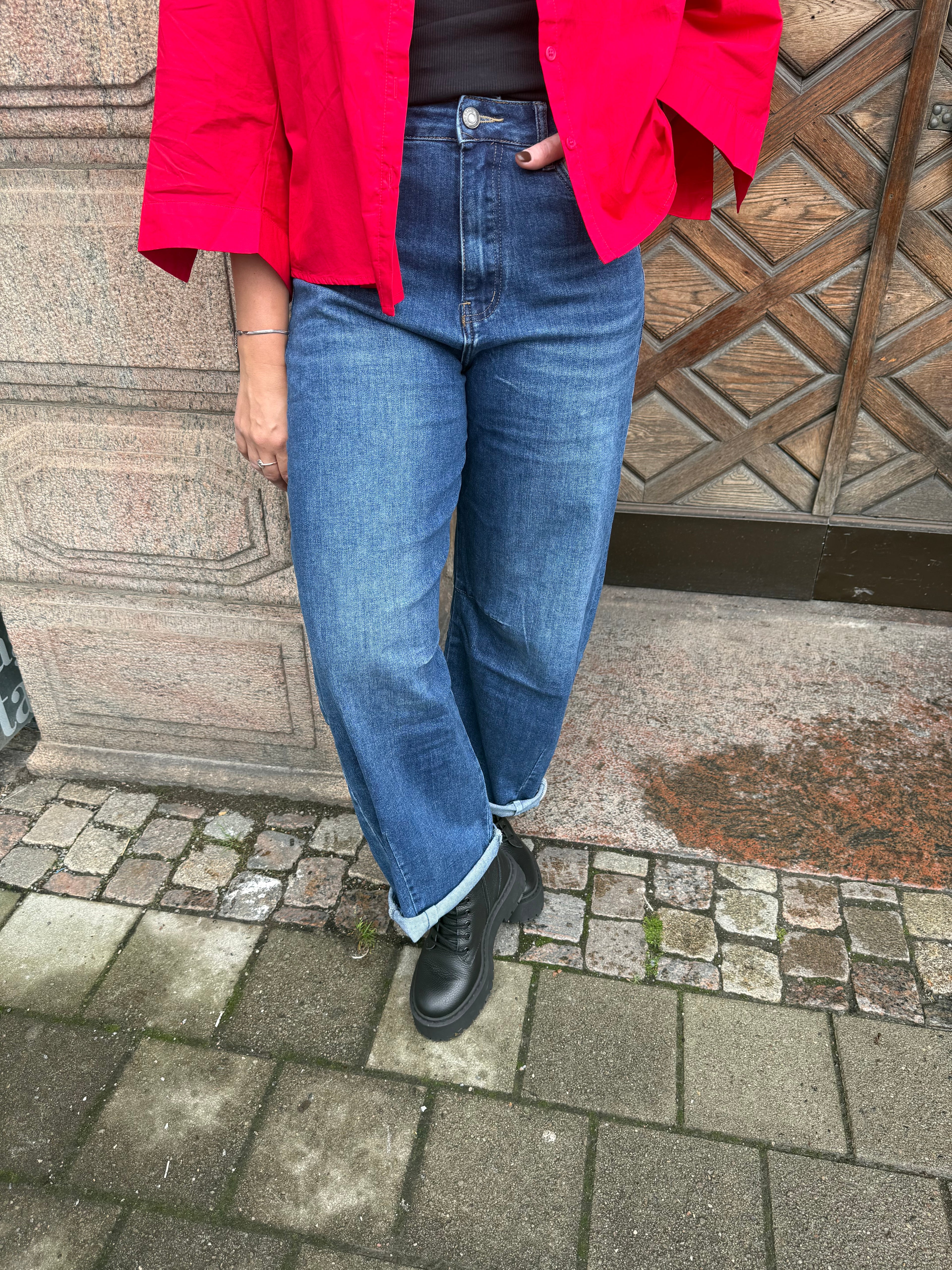 Barrel denim jeans - Dark blue AH6991-1