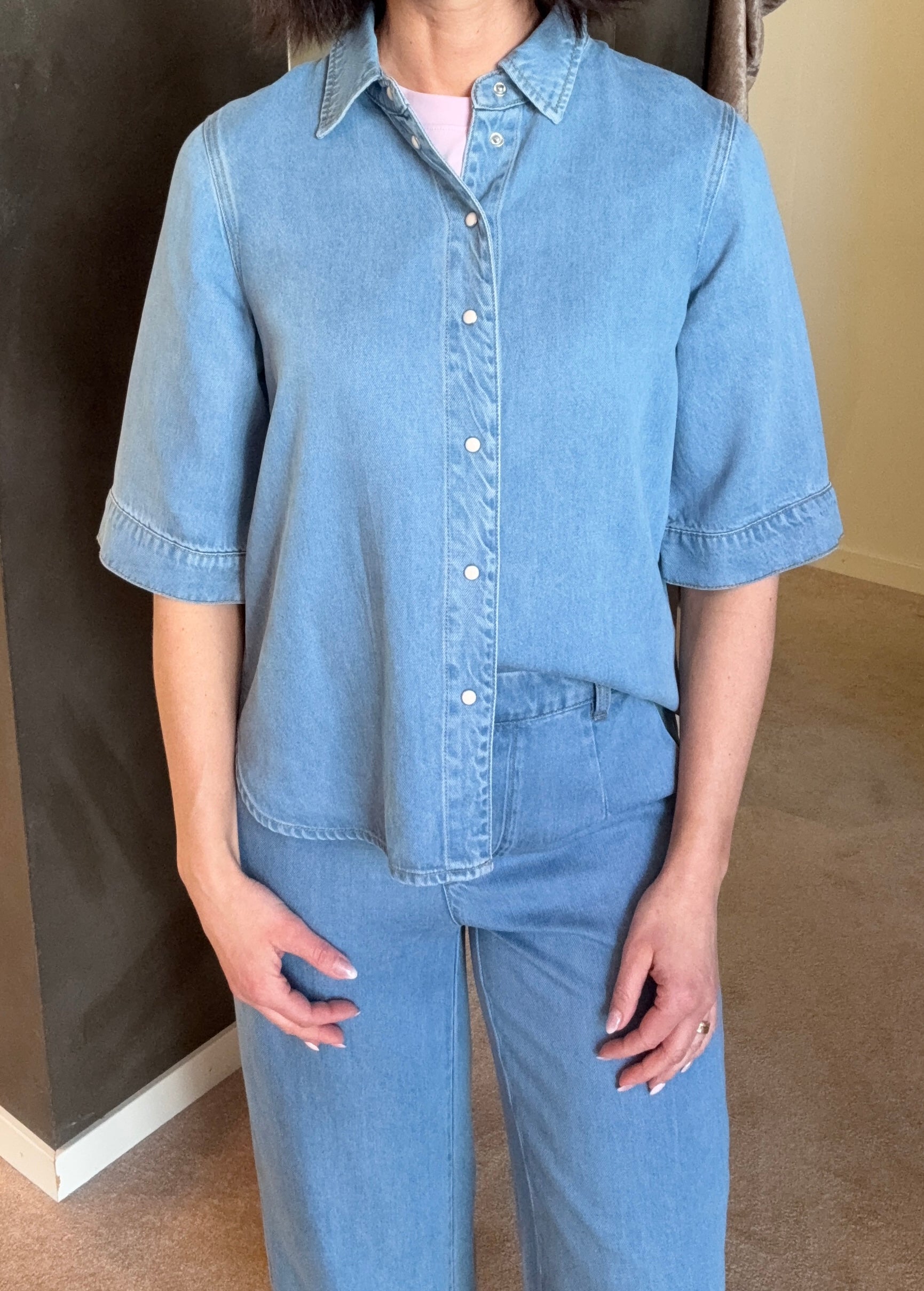 OBJFRAME 2/4 DENIM TOP LBD