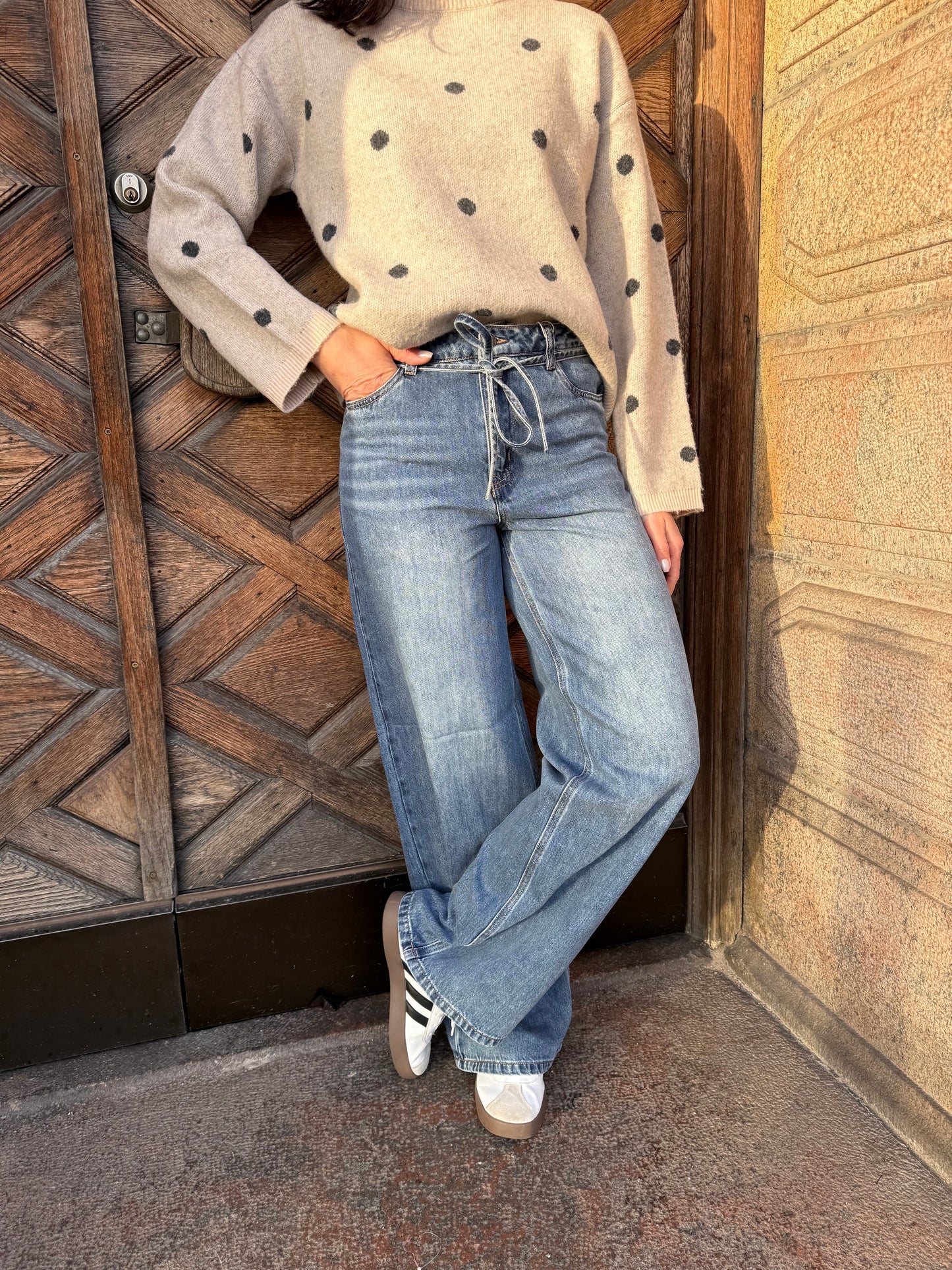 OBJROSIE MW WIDE JEANS MBD