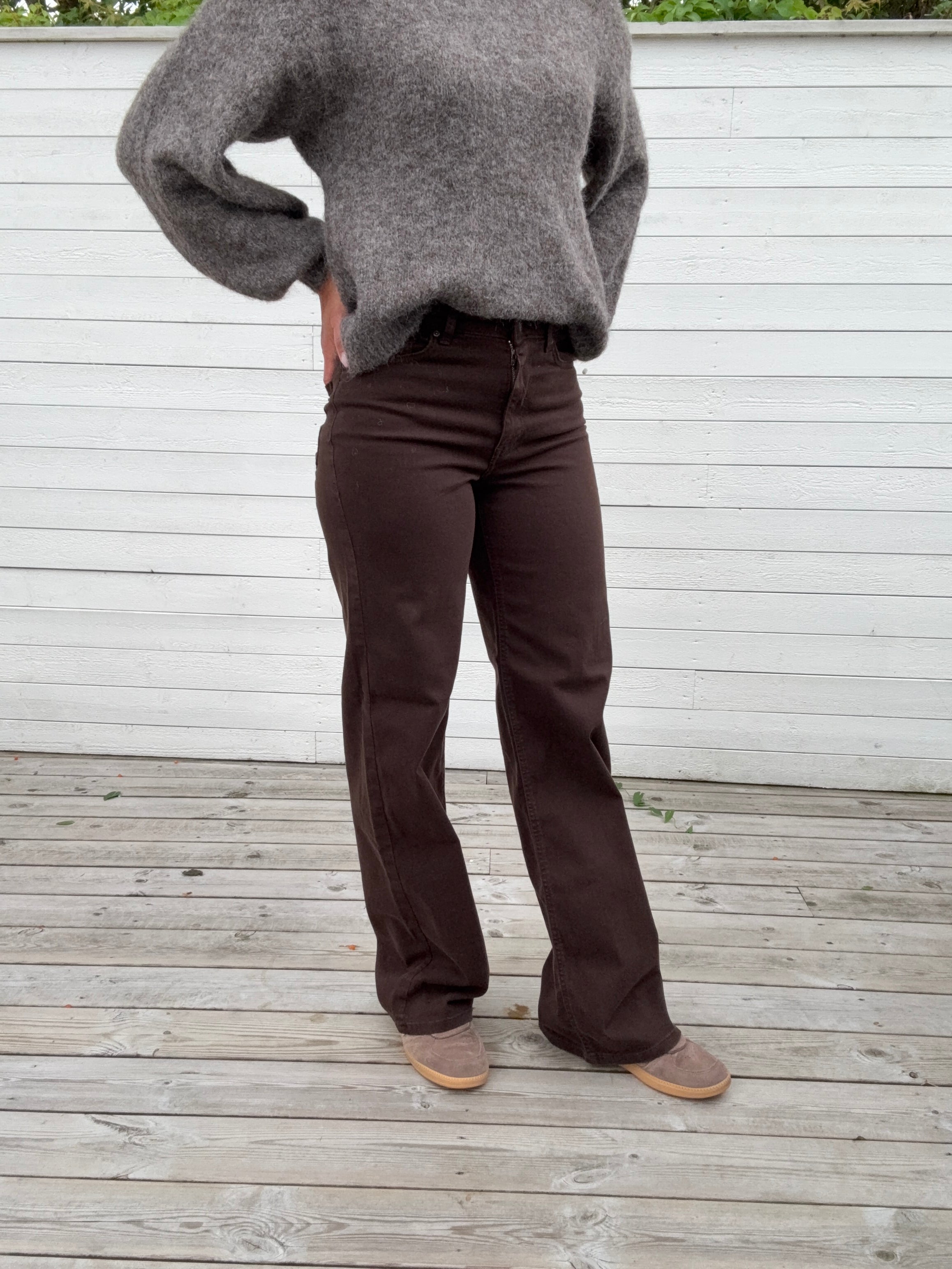 ONLMADISON BLUSH HW WIDE DARK BROWN DENIM