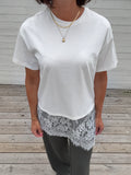 PCMAVE SS LACE T-SHIRT