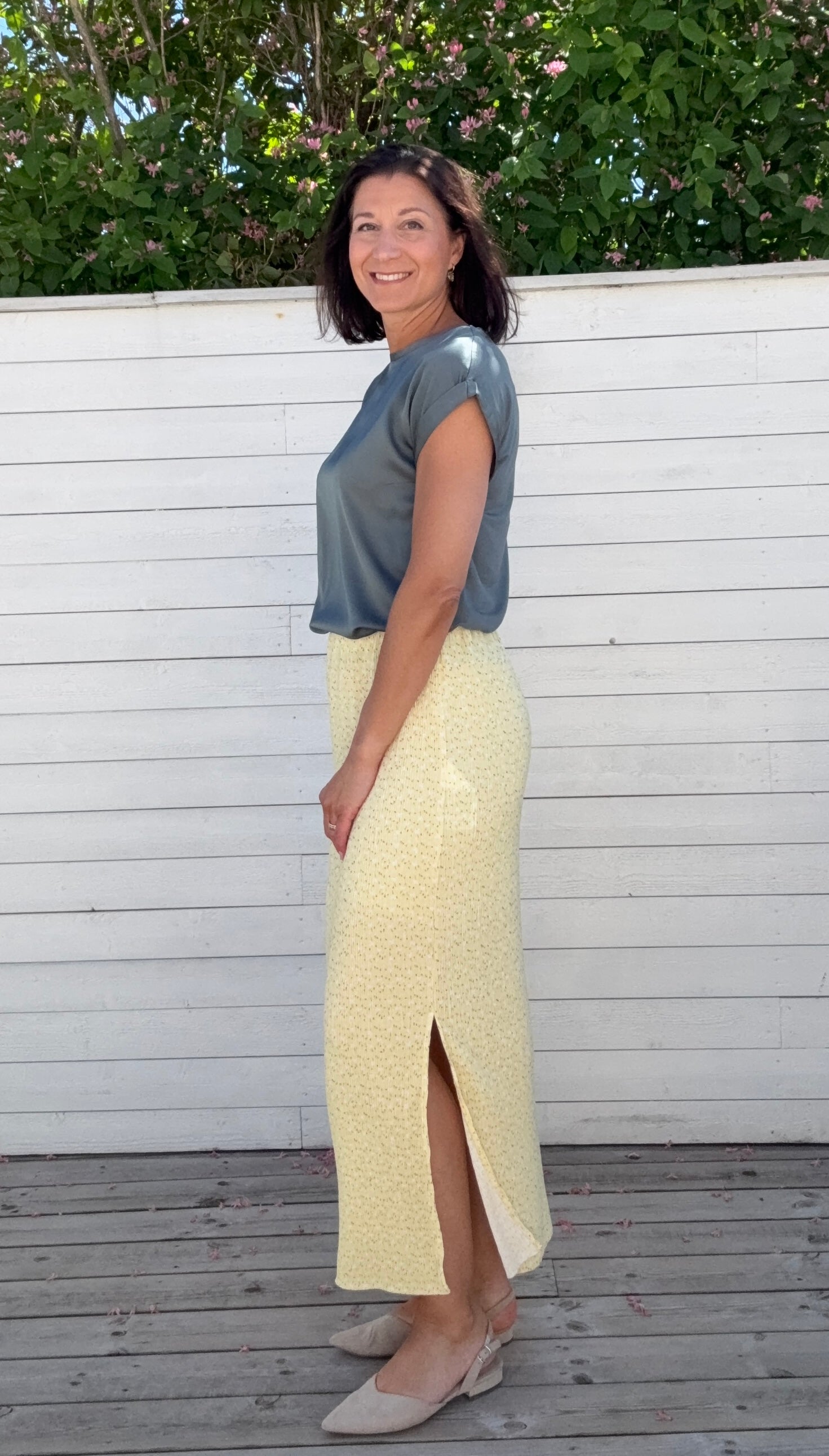 PCFLORA HW ANKLE SKIRT YELLOW