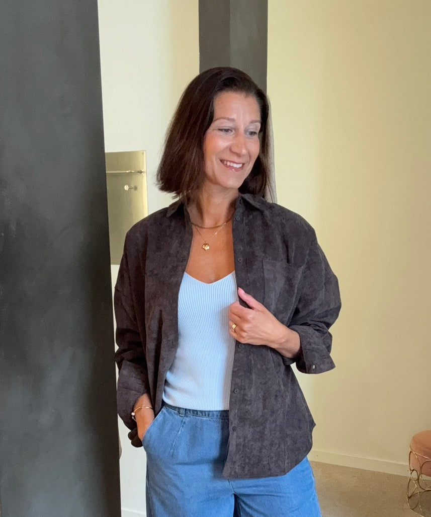 VMSANNE COURDEROY LS SHIRT CHOCOLATE TORTE