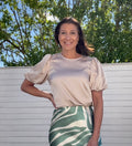 VIELLETTE 2/4 SATIN PUFF TOP CEMENT