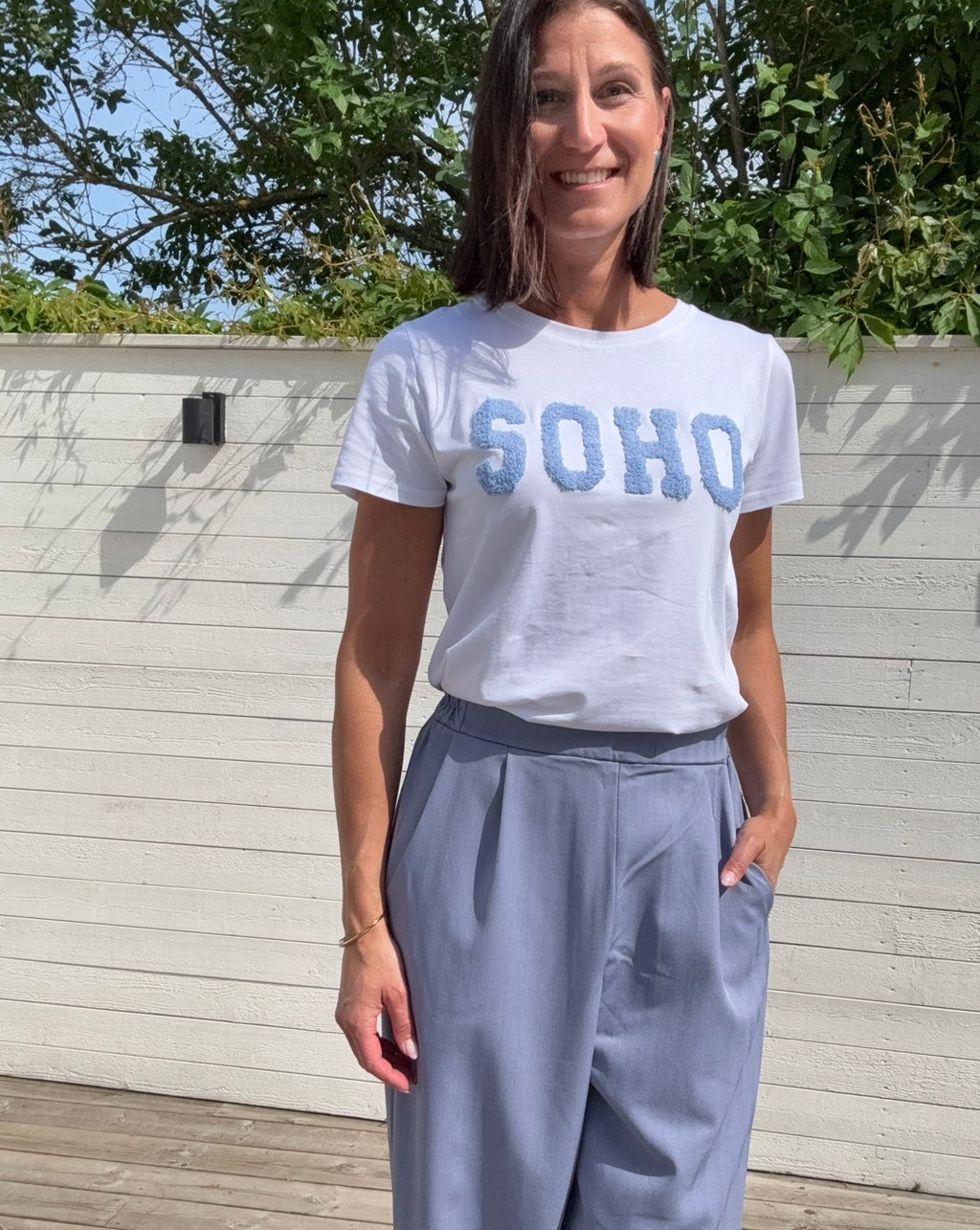 HERDIS TEE WHITE/SKY BLUE 84275