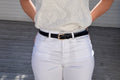 PCESTINA LEATHER JEANS BELT GOLD