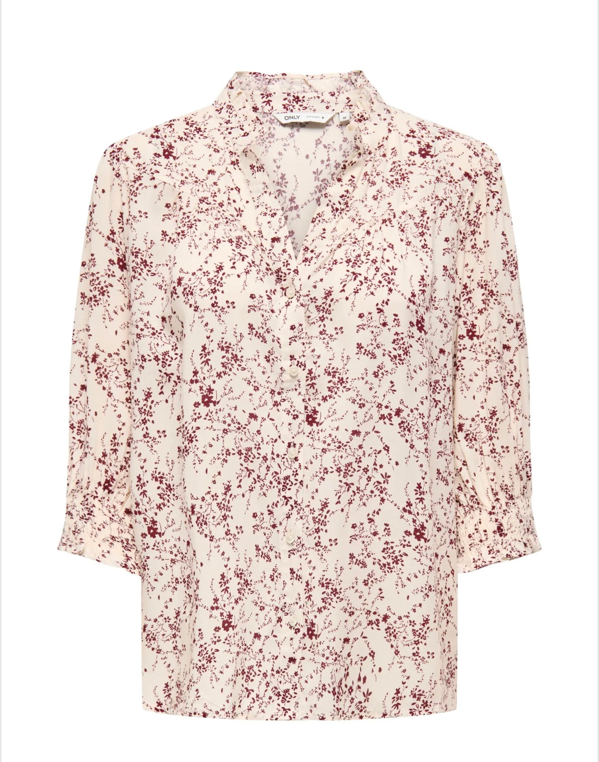 ONLRAYA 3/4 SHIRT ZINFANDEL FLOWER