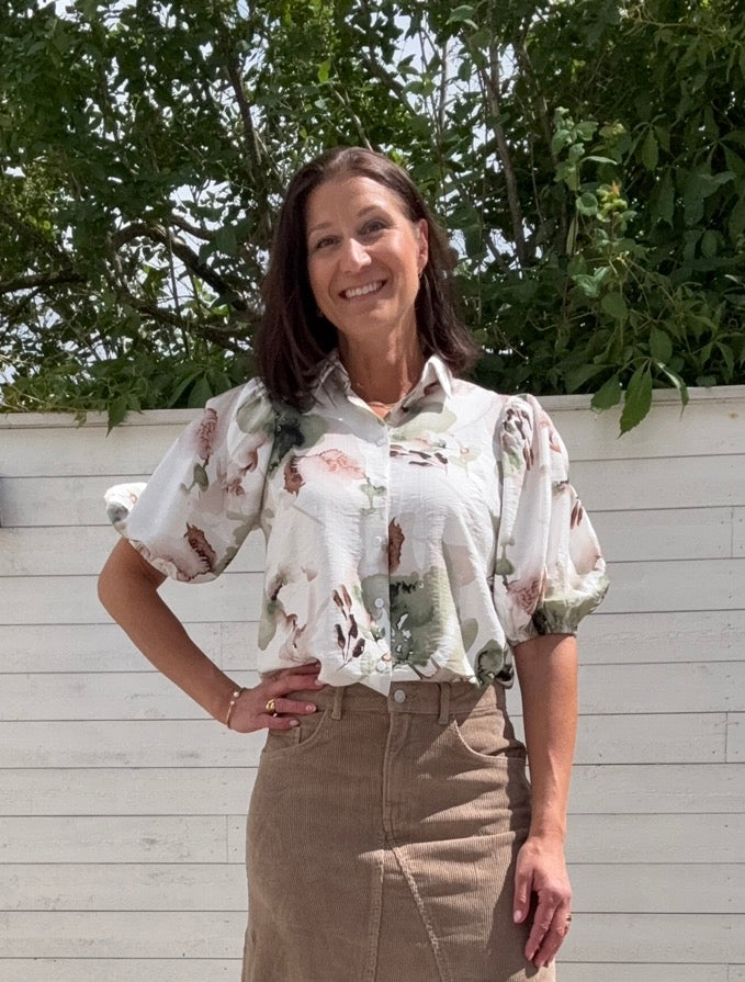 ELLA-SH81 FLOWER KHAKI