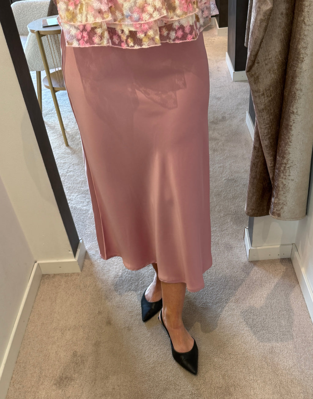 YASPELLA HW MIDI SKIRT LILAS