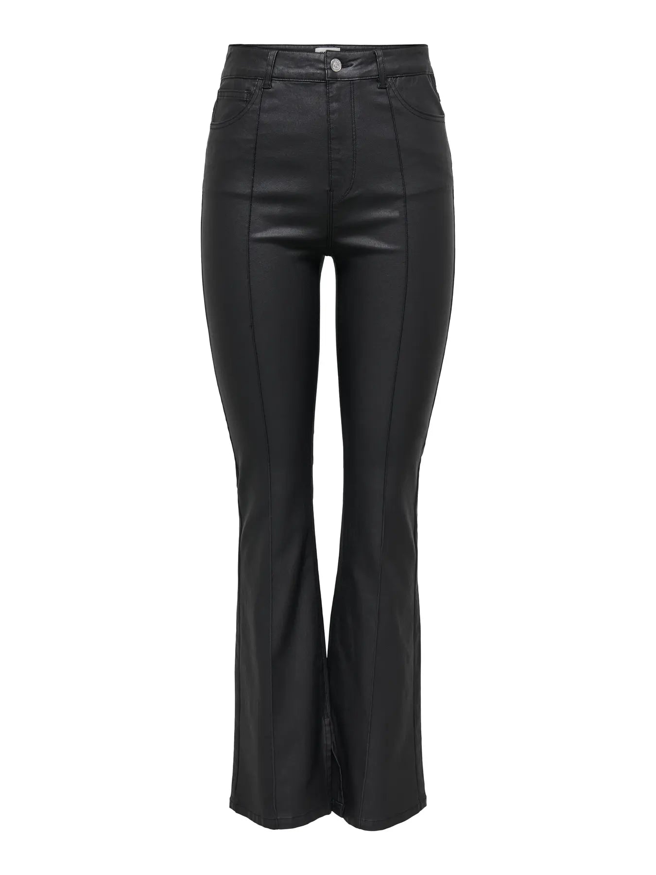 ONLGOSH HW FLARE COATED SLIT PANT