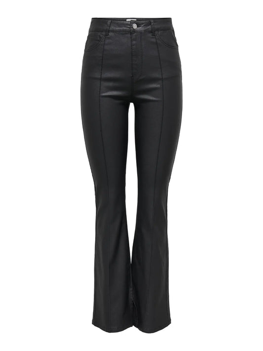 ONLGOSH HW FLARE COATED SLIT PANT