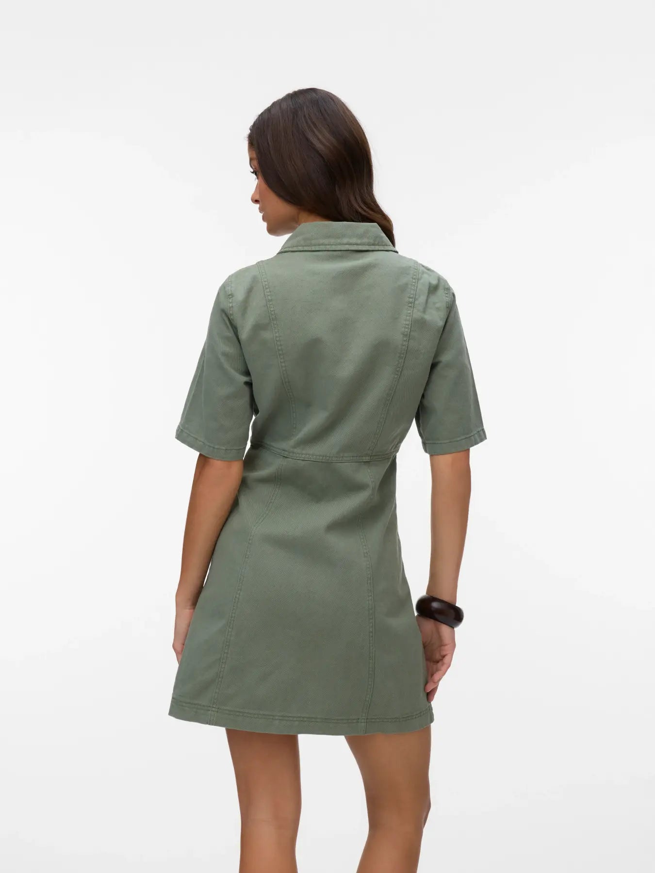 VMDAISY 2/4 SHORT DENIM DRESS LAUREL WREATH