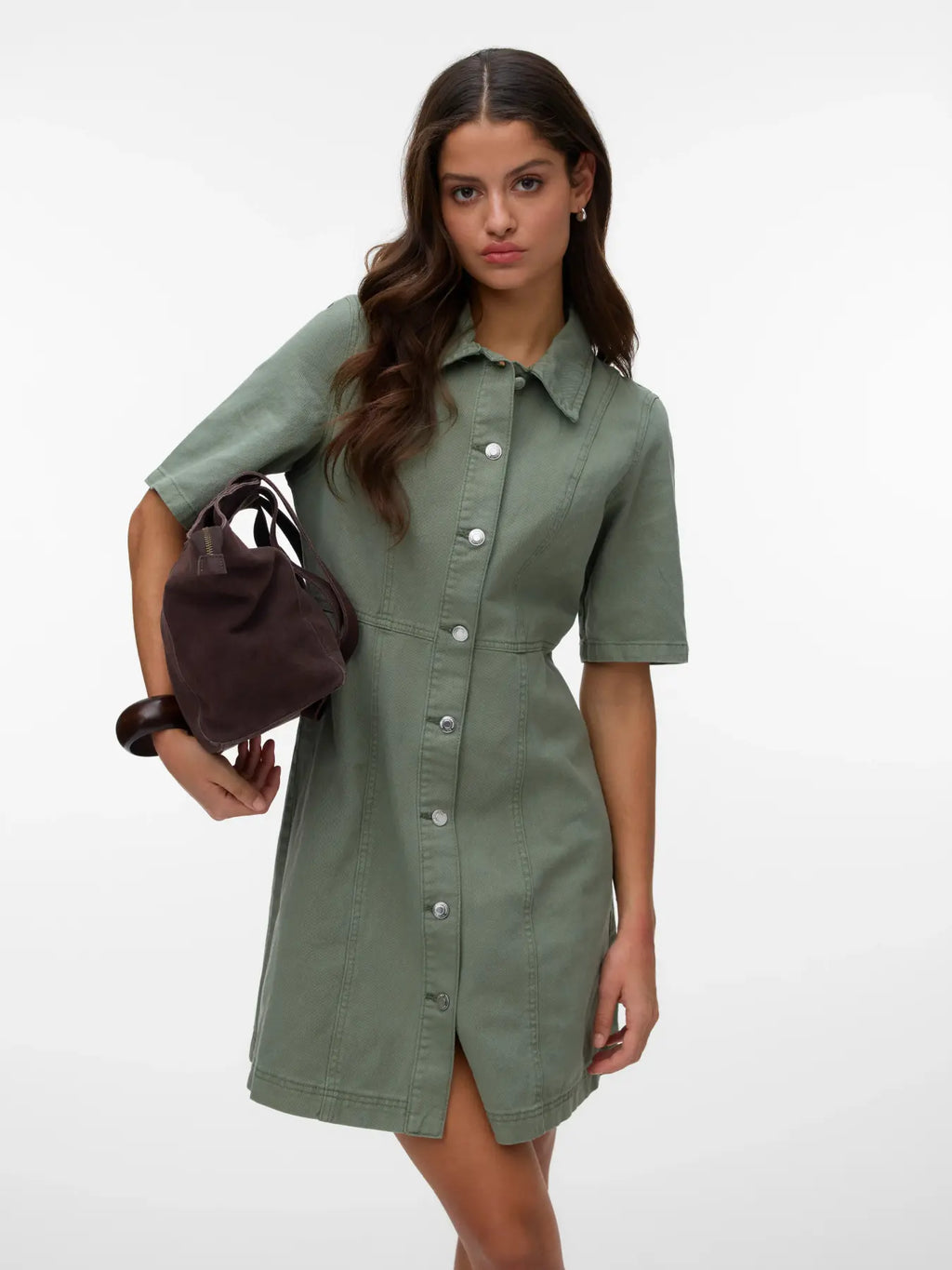 VMDAISY 2/4 SHORT DENIM DRESS LAUREL WREATH