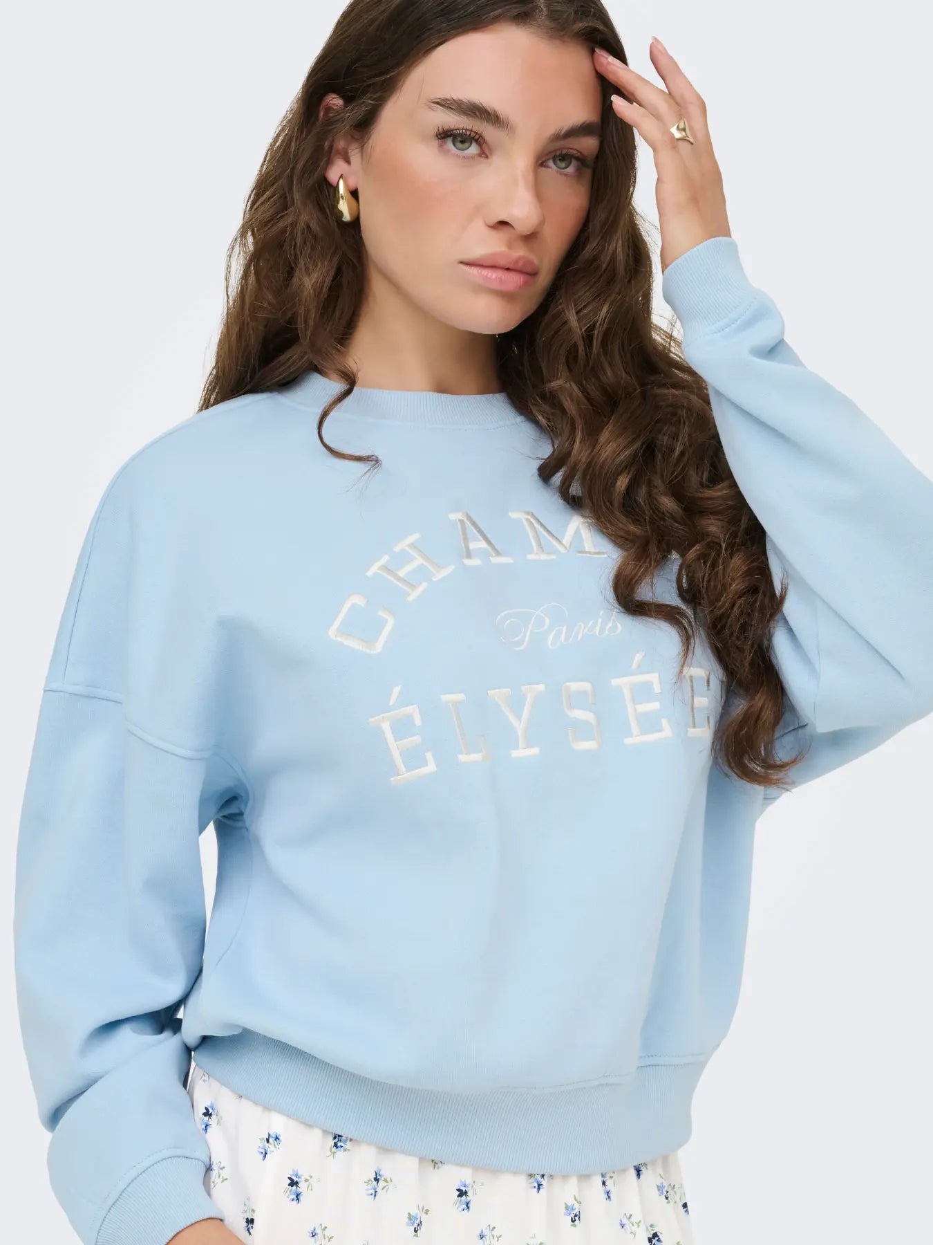 JDYMESA L/S O-NK SWEAT CASHMERE BLUE