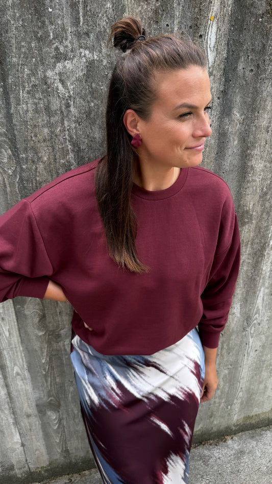 PCCHILLI LS LOOSE SWEAT TAWNY PORT