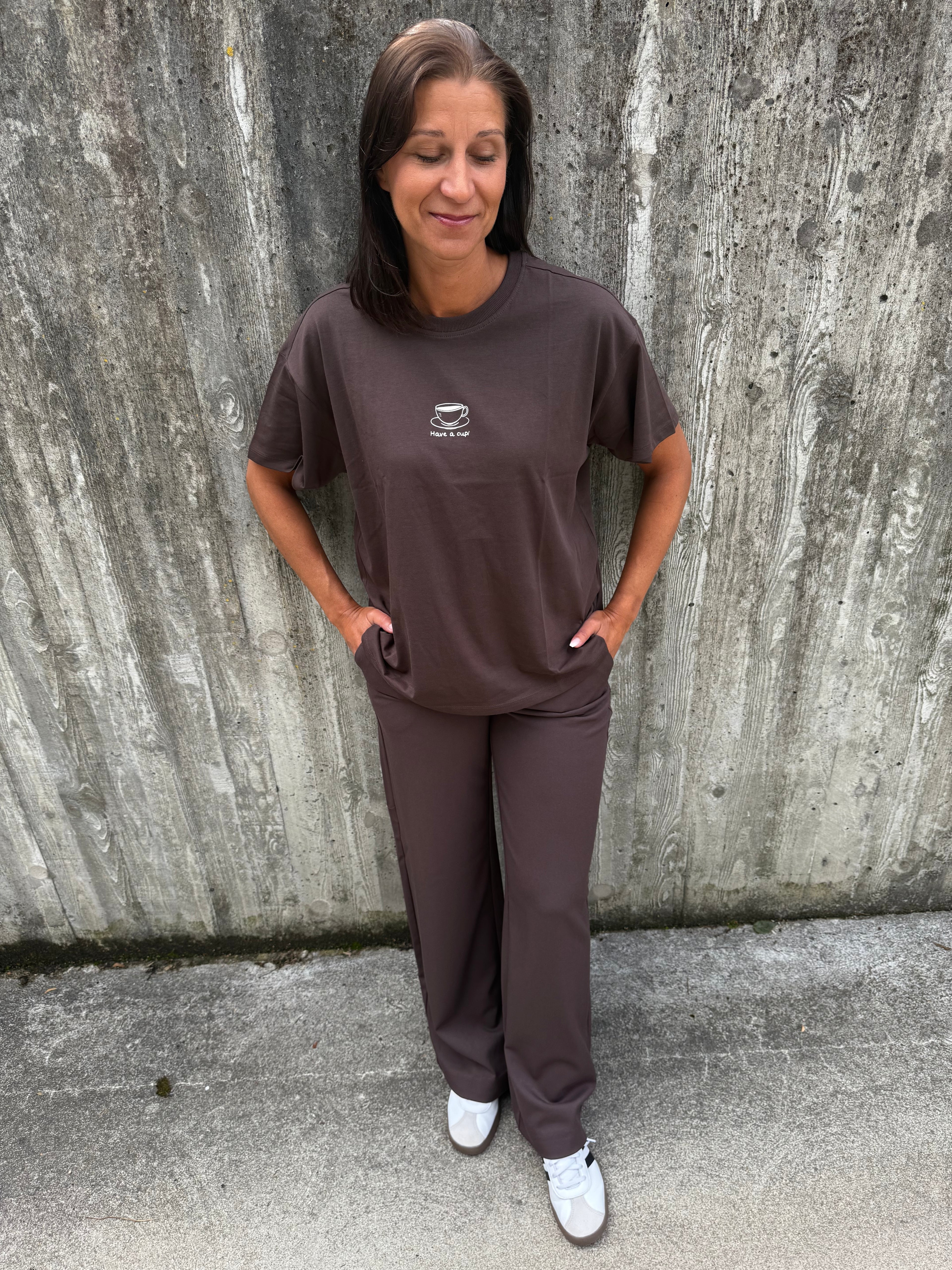 OBJLISA WIDE PANT SEAL BROWN