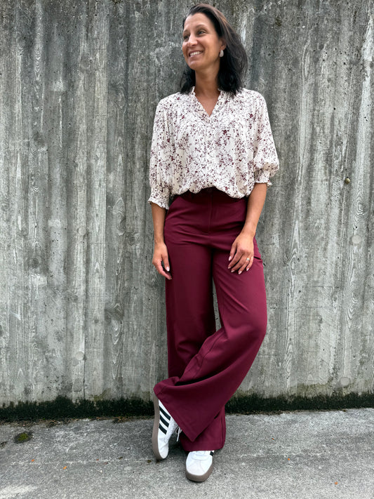 PCKAMIL HW WIDE PANT TAWNY PORT