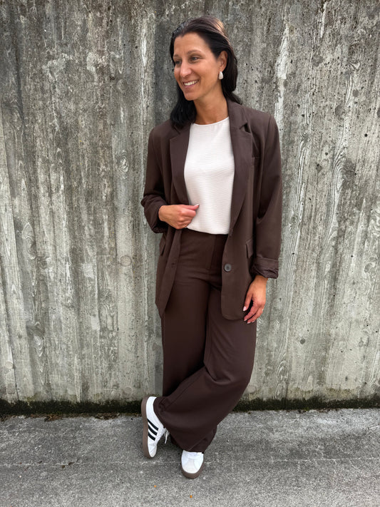 PCKAMIL HW WIDE PANT HOT FUDGE
