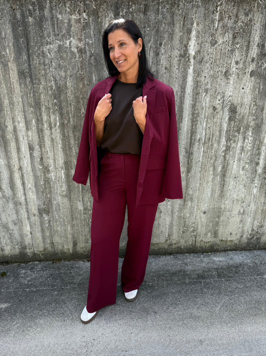 PCKAMIL LS LOOSE BLAZER TAWNY PORT
