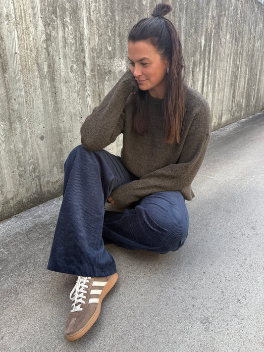 OBJJUNO L/S LO O-NECK KNIT BROWN
