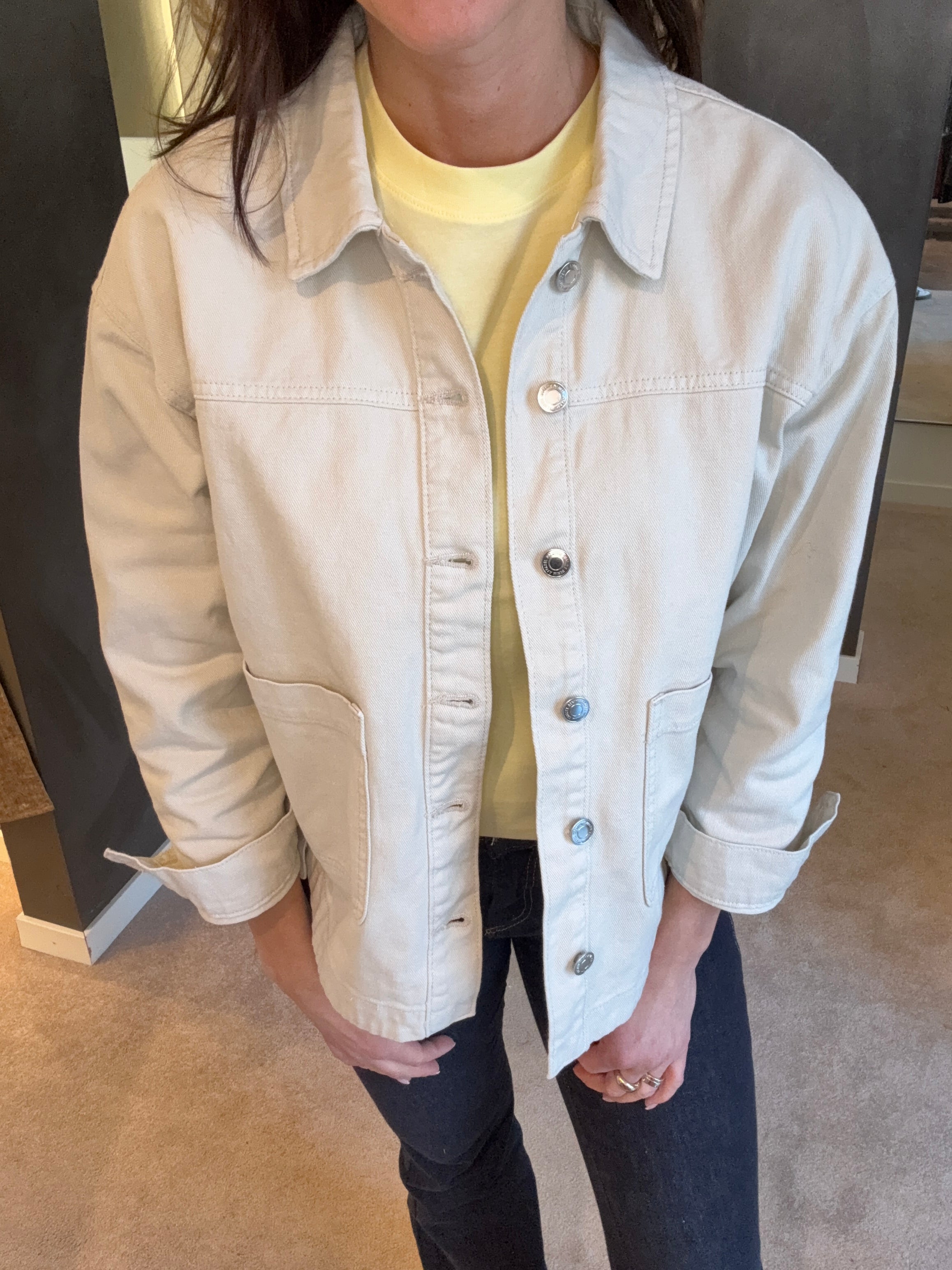 VMJAMIE LS DENIM SHACKET BIRCH