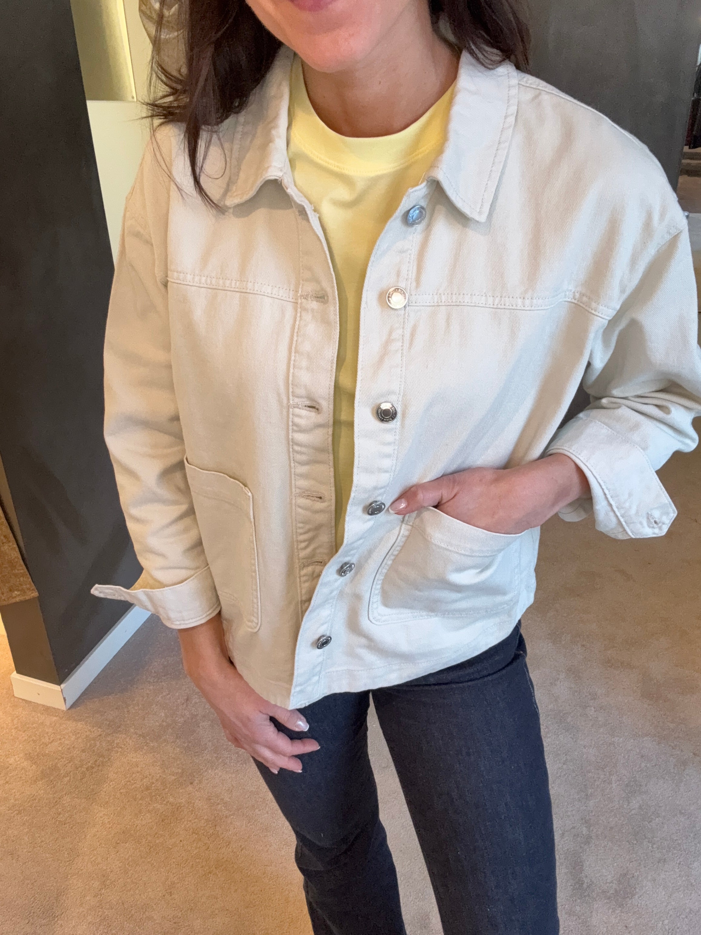 VMJAMIE LS DENIM SHACKET BIRCH