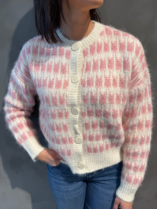 VMLISA LS O-NECK CARDIGAN ROSE